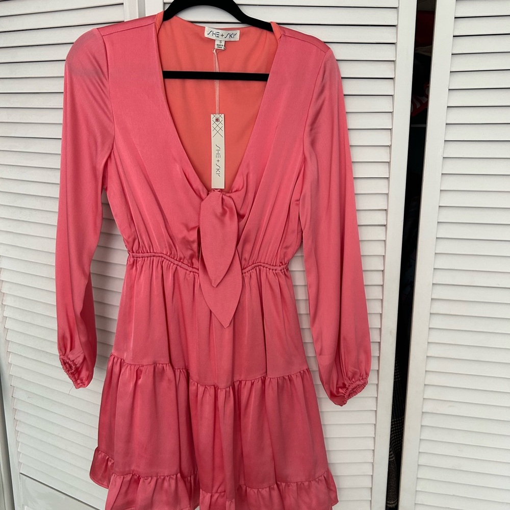A New Day Women's Long Sleeve Pink Dress